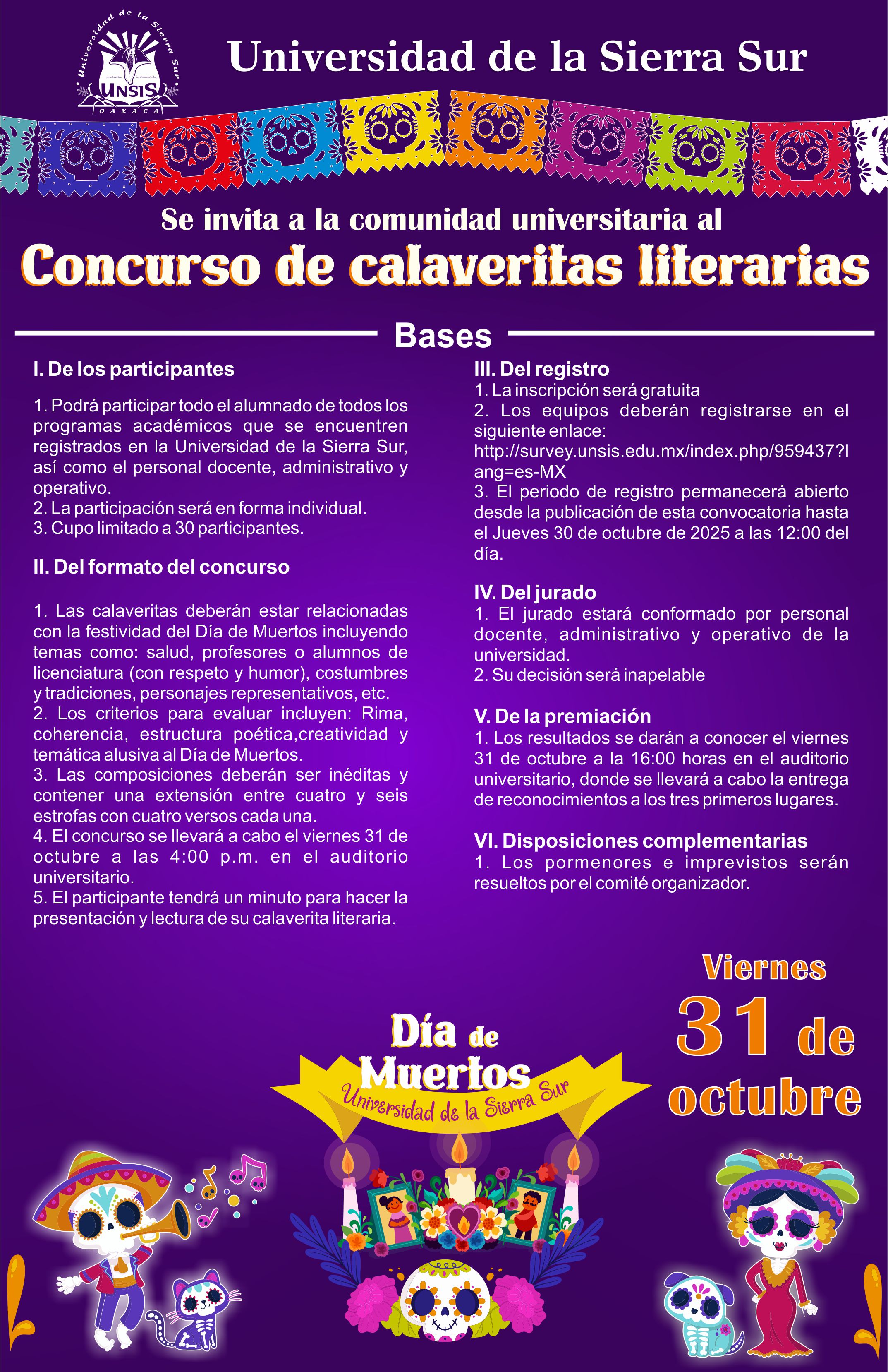 Bases - Concurso de calaveritas literarias