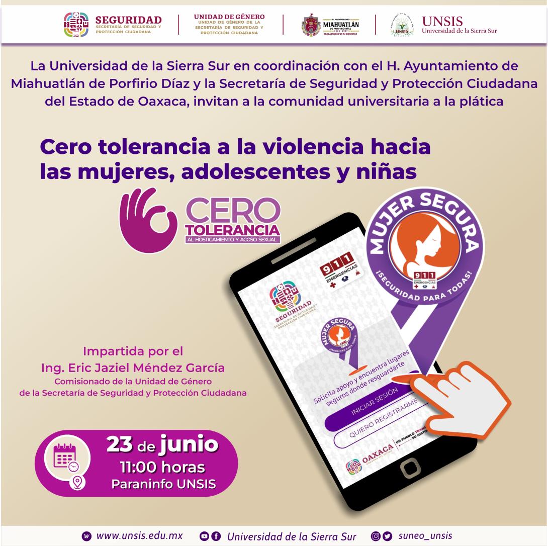Plática “Cero tolerancia a la violencia hacia las mujeres, adolescentes y niñas”